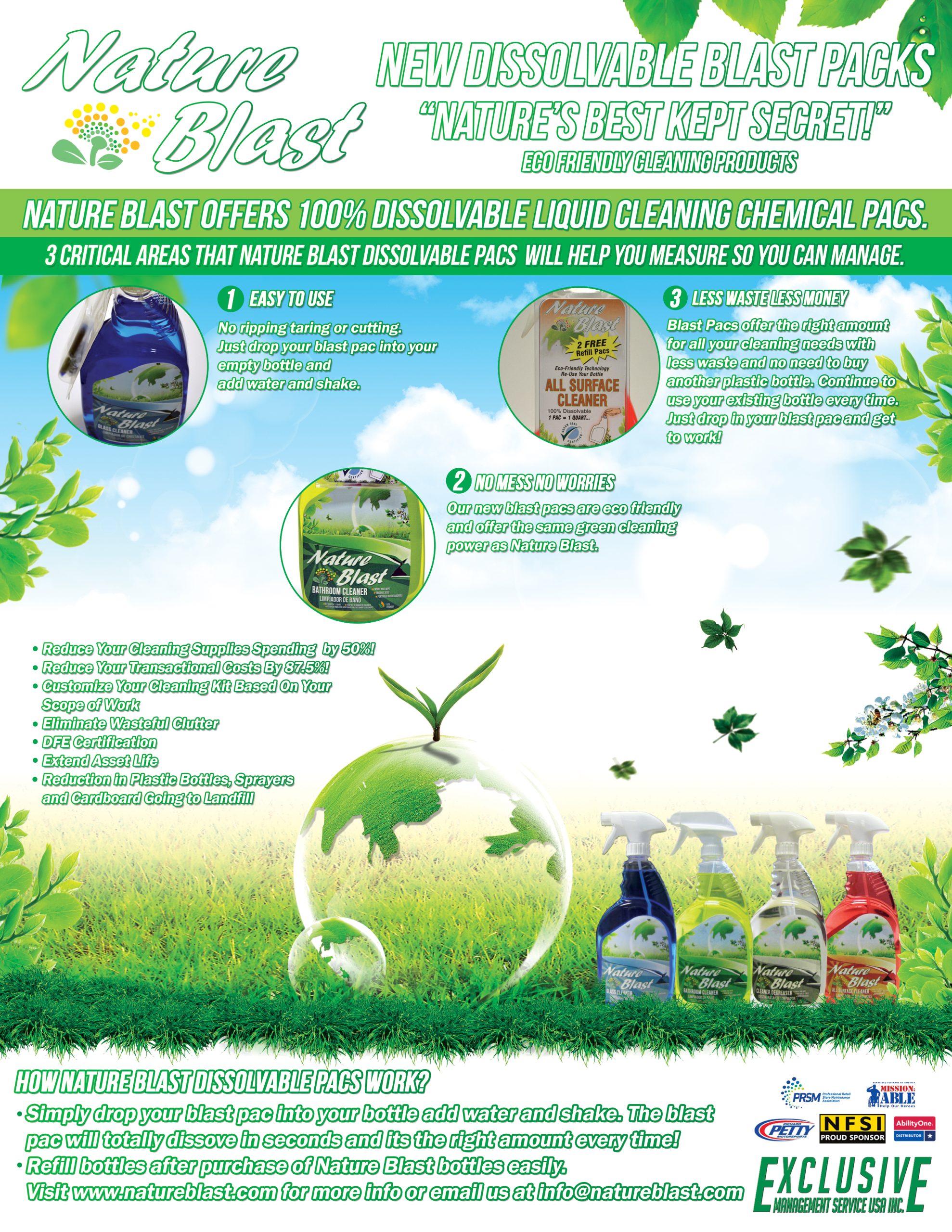 Nature Blast Aqua Chem Pacs Sales Cut Sheet